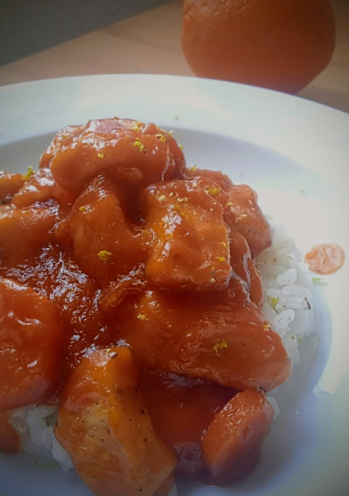 Una foto de Pollo a la naranja en Instantpot
