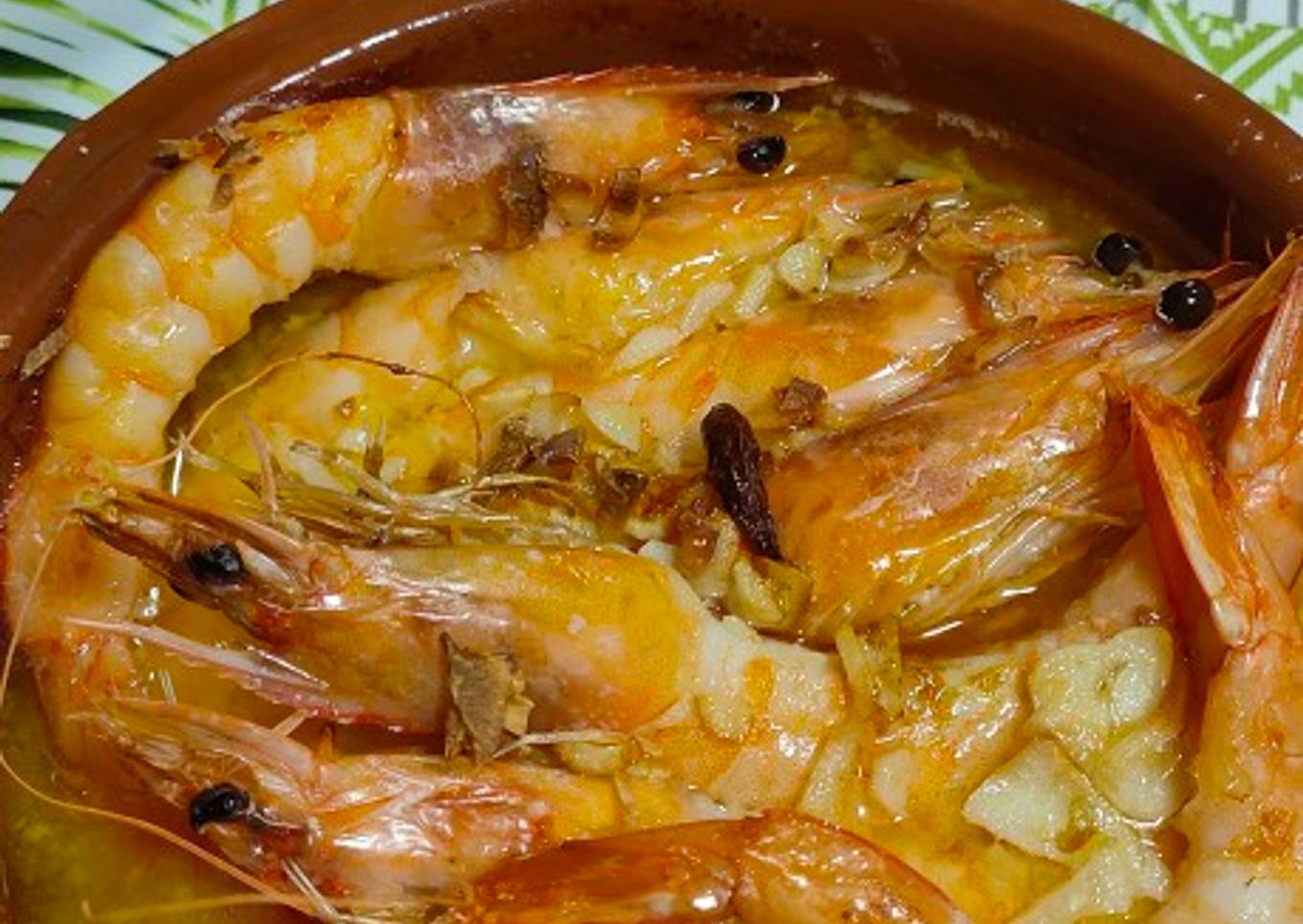Langostinos al ajillo en freidora de aire