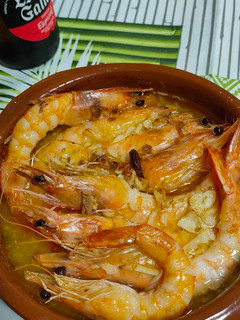 Una foto de Langostinos al ajillo en freidora de aire