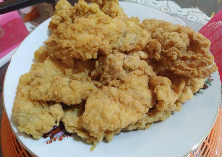 Resep Ayam Crispy Simpel/Ayam Goreng Tepung, Lezat