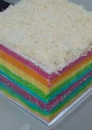 Foto resep Rainbow cake kukus