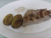 Una foto de secreto de cerdo en horno