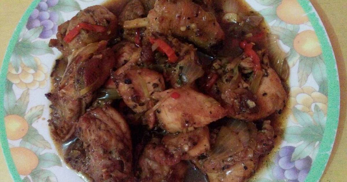 Ayam masak black pepper simple