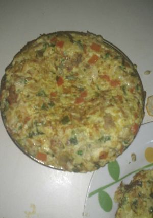 Una foto de Tortilla de pollo con verdura