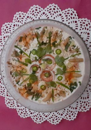A picture of Alu Dahi Pholki Chat.
