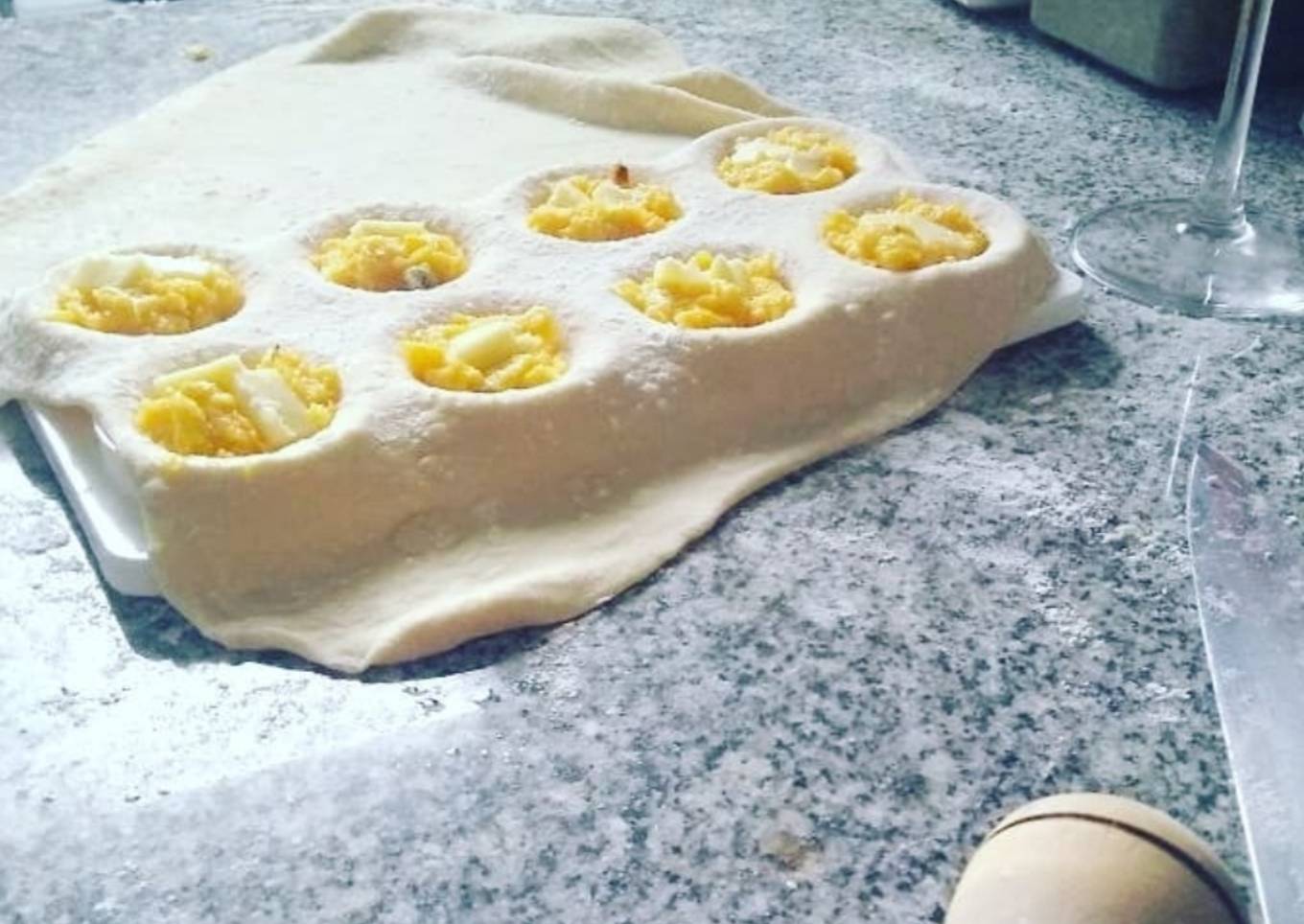 Sorrentinos de calabaza y queso azul