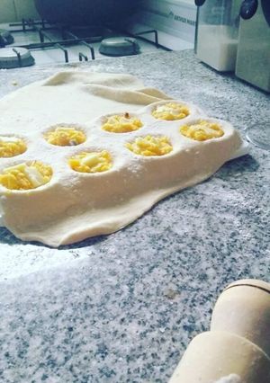 Una foto de Sorrentinos de calabaza y queso azul