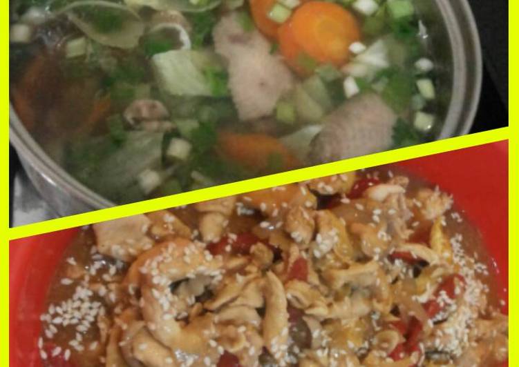 Resep Duos menu sayur sop ayam &amp; ayam teriyaki yang Bikin Ngiler