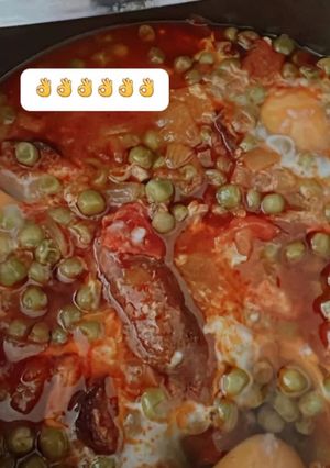 Foto de Ervilhas com Ovos escalfados