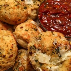 A picture of Gluten-free pizza bombs.
