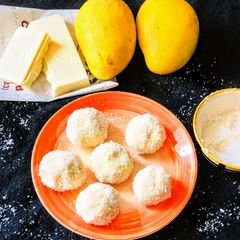 A picture of Mango coconut truffles.