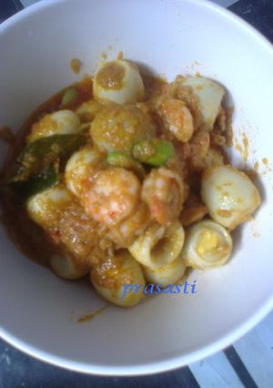 Foto resep Sambal goreng basah telur puyuh & udang