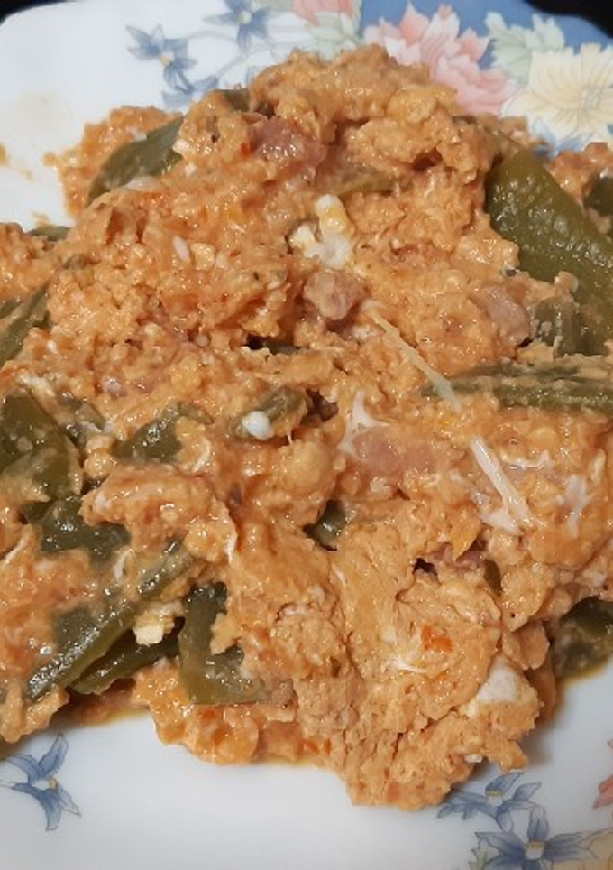 Una foto de Revuelto de judías verdes con tomate