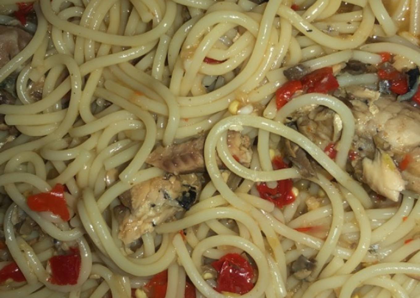 Sardines and spaghetti