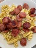 Massa com alho e óleo com linguiça