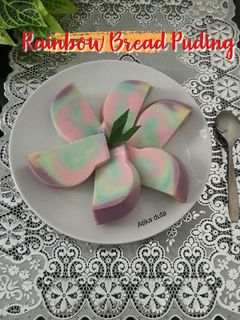 Foto resep Rainbow Bread Puding