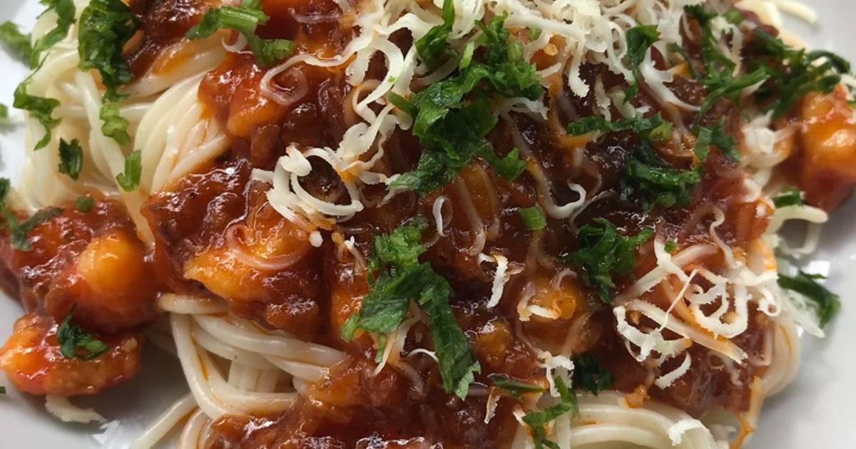 35 resep spaghetti bolognese udang enak dan sederhana 