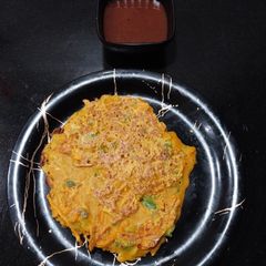 A picture of Sattu and Mix veg cheela.