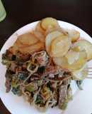 Carne Mongoliana con papas rústicas