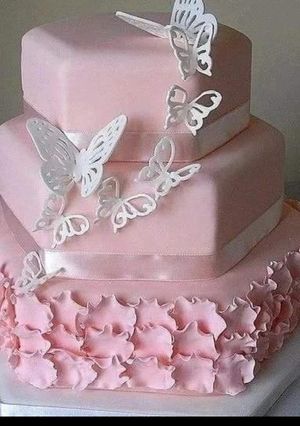 A picture of The best Valentine/Wedding Cake Ever.