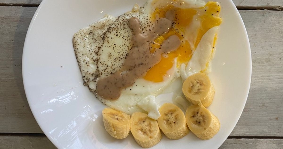 Telur Mata Sapi + Pisang, sarapan mudah dan sehat