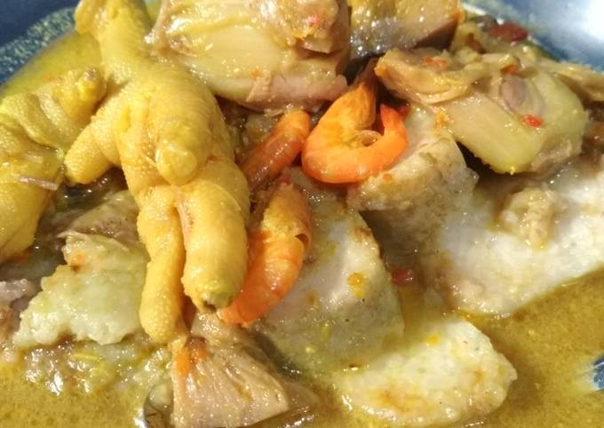 Resep Lontong Lodeh Nangka Muda Mix Ceker Ayam Dan Udang Oleh Aprilia Fitrian Cookpad