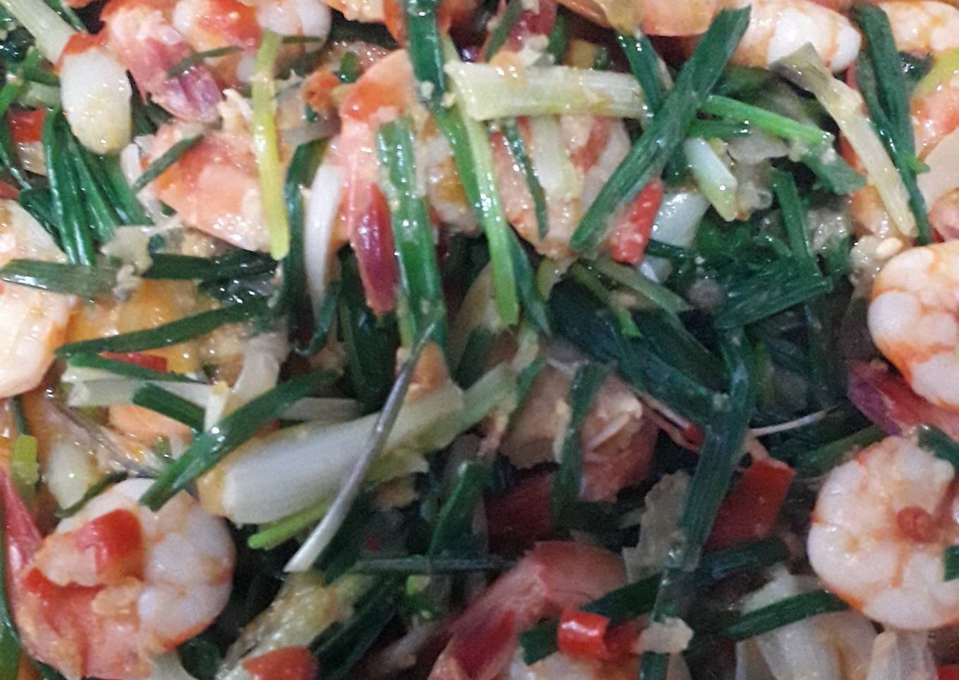 Sambal udang bawang rambut