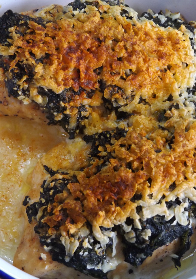 Una foto de Pechugas de pollo rellenas de espinacas