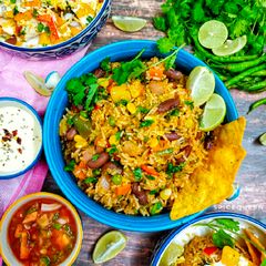 A picture of Mexican Bean and Vegetable Rice.