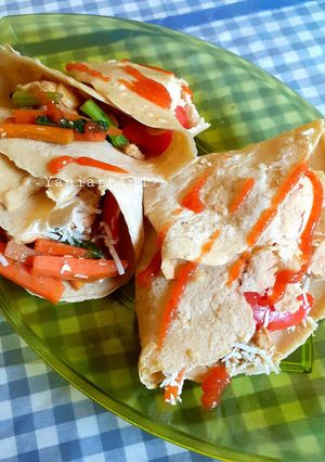Foto resep Cemilan : Oatmeal Crepes Chicken Vegies