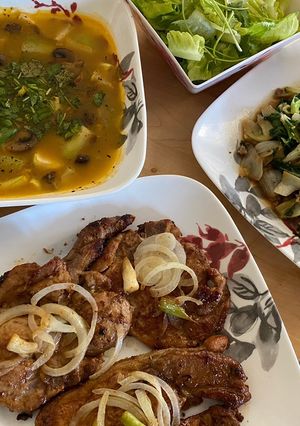 A picture of Three-Dish Family Meal.