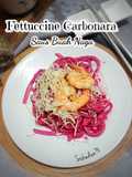 Fettuccine Carbonara Saus Naga Merah