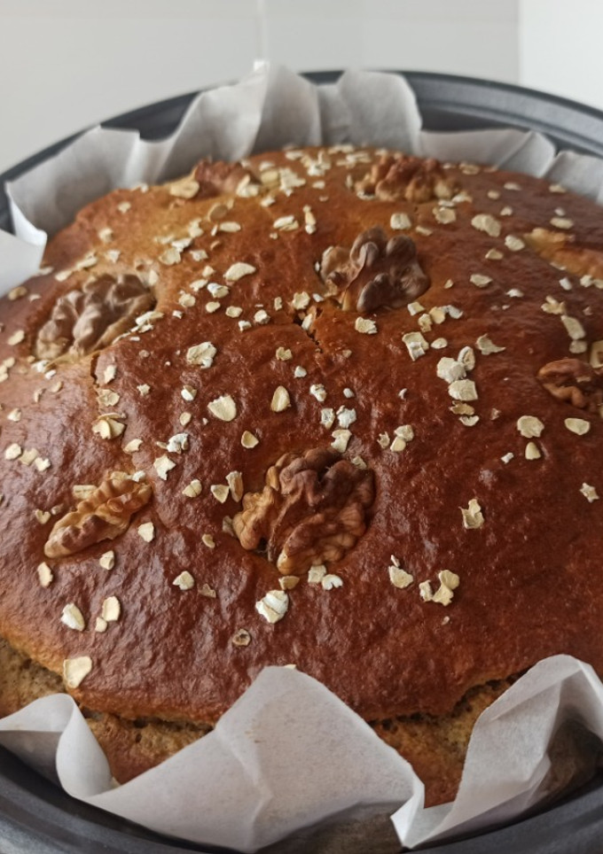 Una foto de Bizcocho de plátano y avena