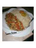 Cous Cous with Peppered Egg Sauce