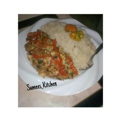 A picture of Cous Cous with Peppered Egg Sauce.