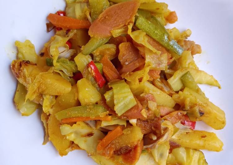 Resep Acar kentang timun wortel sosis, Enak Banget