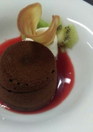 Foto principal de Coulant de chocolate con corazón de mango