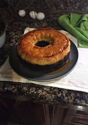 Una foto de Chocoflan