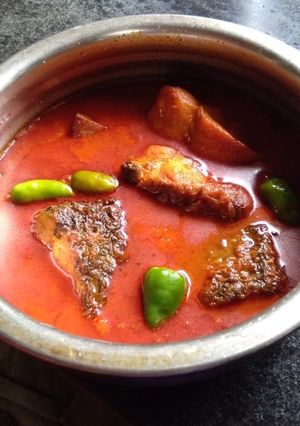 A picture of Rohu fish curry.