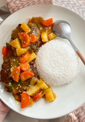 Foto resep Beef Hamburg Curry Rice