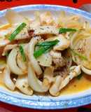 Mực xào hành