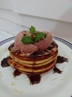 Foto resep Pancake toping keju ice cream