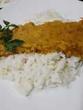 Salsa de zapallo con arroz blanco