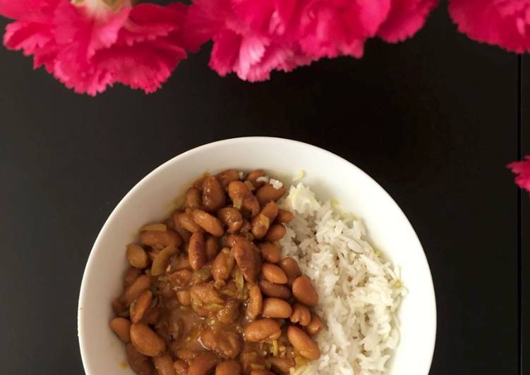 Fresh Kidney bean curry and rice