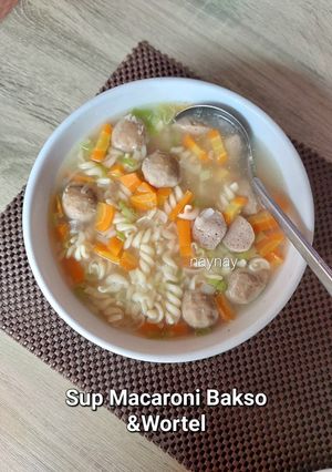 Foto resep Sup Macaroni, Bakso & Wortel