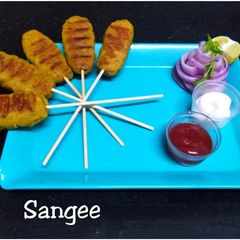 A picture of Elephant Foot Yam Kababs.