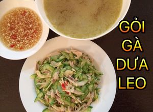 Hình của món GỎI GÀ DƯA LEO.