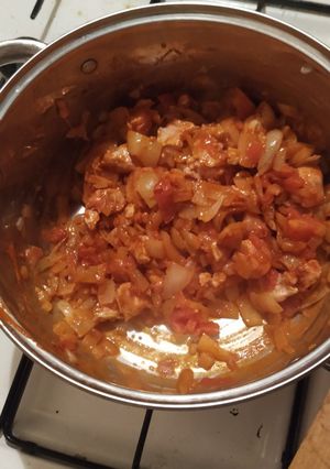 Sertéspörkölt combból recept fotója