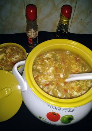 A picture of Hot and sour soup.