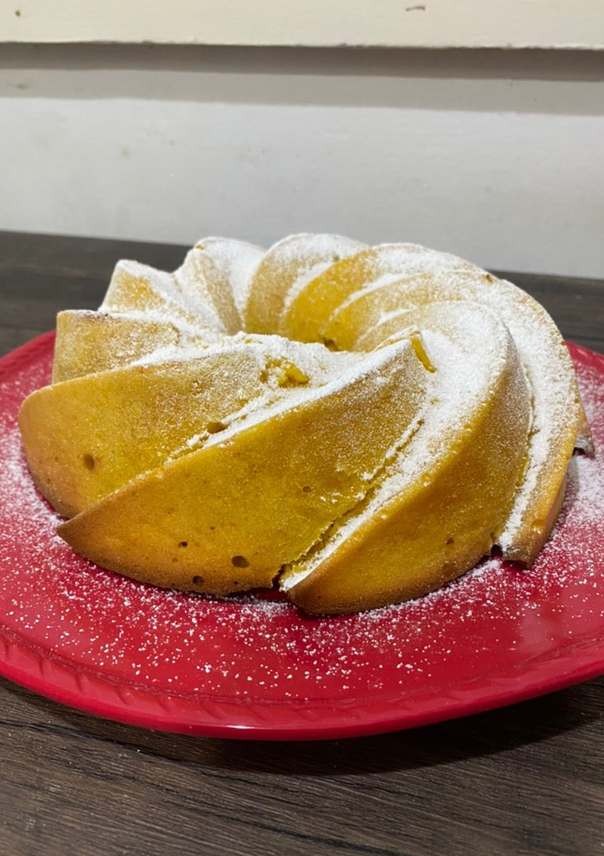Una foto de Budín de mandarina esponjoso